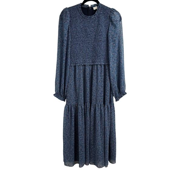 Wilfred Floral Maxi Dress Large Long Sleeve Blue boho‎ - Picture 1 of 7